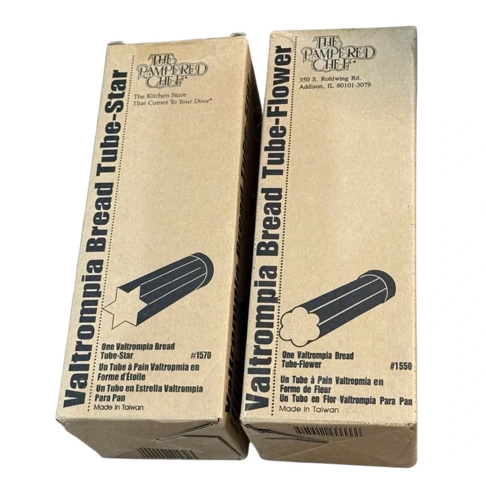 NIB The Pampered Chef Valrompia Bread Tube Set - Star and Flower